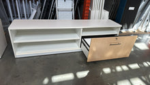 Load image into Gallery viewer, Used Modern White Credenzas w/ Wood Finish.