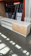 Load image into Gallery viewer, Used Modern White Credenzas w/ Wood Finish.