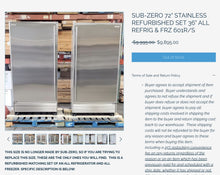 Load image into Gallery viewer, LIKE NEW Sub Zero "601-R" Designer Fridge