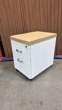 Load image into Gallery viewer, Used Steelcase Mobile Pedestal – With Yellow Beige Cushion Seat