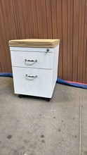 Load image into Gallery viewer, Used Steelcase Mobile Pedestal – With Yellow Beige Cushion Seat