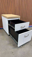Load image into Gallery viewer, Used Steelcase Mobile Pedestal – With Yellow Beige Cushion Seat