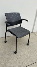 Load image into Gallery viewer, Used Global “Sonic” Rolling Guest Chair – Padded Vinyl Seat