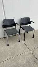 Load image into Gallery viewer, Used Global “Sonic” Rolling Guest Chair – Padded Vinyl Seat