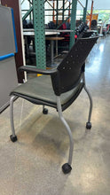 Load image into Gallery viewer, Used Global “Sonic” Rolling Guest Chair – Padded Vinyl Seat