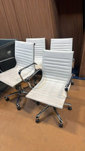 Load image into Gallery viewer, Used White Faux Leather-Style Office / Conference Chairs