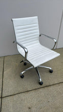 Load image into Gallery viewer, Used White Faux Leather-Style Office / Conference Chairs