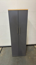 Load image into Gallery viewer, Used Locking Storage Cabinet / Wardrobe – Charcoal with Wood Top