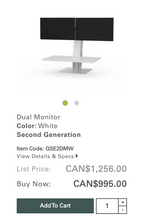 Load image into Gallery viewer, Used Humanscale QuickStand Eco – Dual Monitor Sit-Stand Workstation