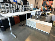 Load image into Gallery viewer, Used Steelcase Sit-Stand Desk with David Lane Credenza – L-Shape Workstation