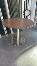 Load image into Gallery viewer, Used 36” Round Bistro / Meeting Table – Wood Finish with Metal Base