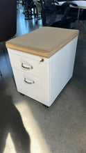 Load image into Gallery viewer, Used Steelcase Mobile Pedestal – With Yellow Beige Cushion Seat