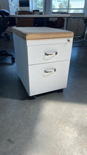 Load image into Gallery viewer, Used Steelcase Mobile Pedestal – With Yellow Beige Cushion Seat