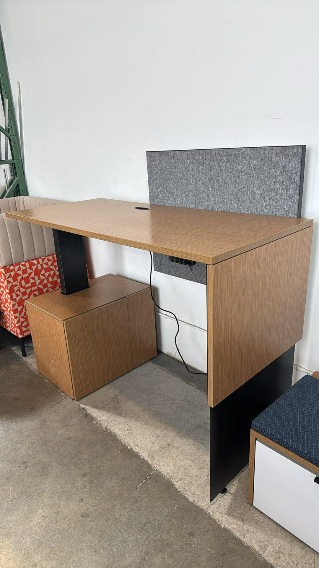 Haworth Sit-Stand Desk with Storage & Privacy Panel