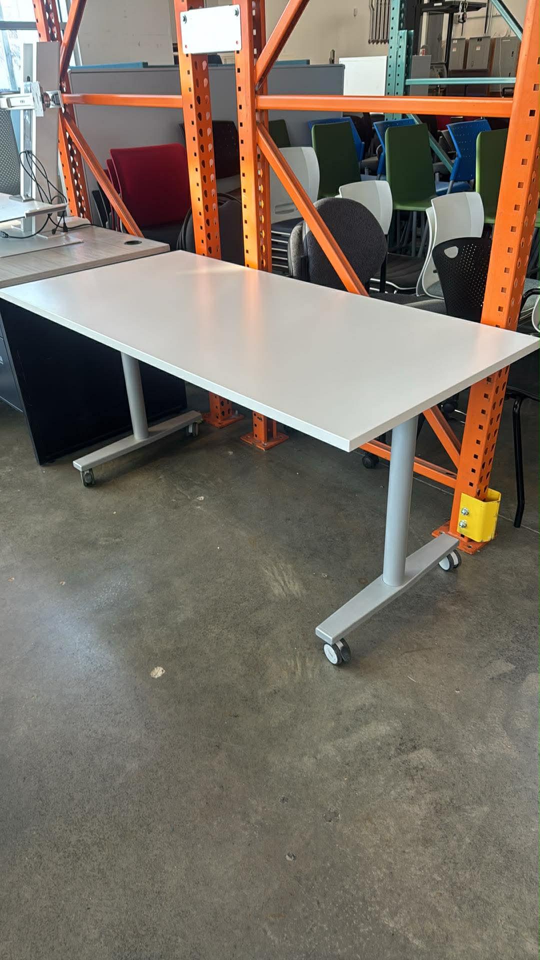 BRC Nest Flip-Top Training Table (White/Silver) – 60” x 30”