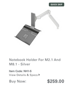 Used Humanscale M2 Dual Monitor Arm with Laptop Mount