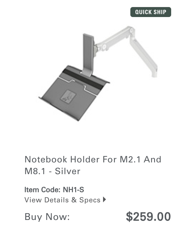 Used Humanscale M2 Dual Monitor Arm with Laptop Mount