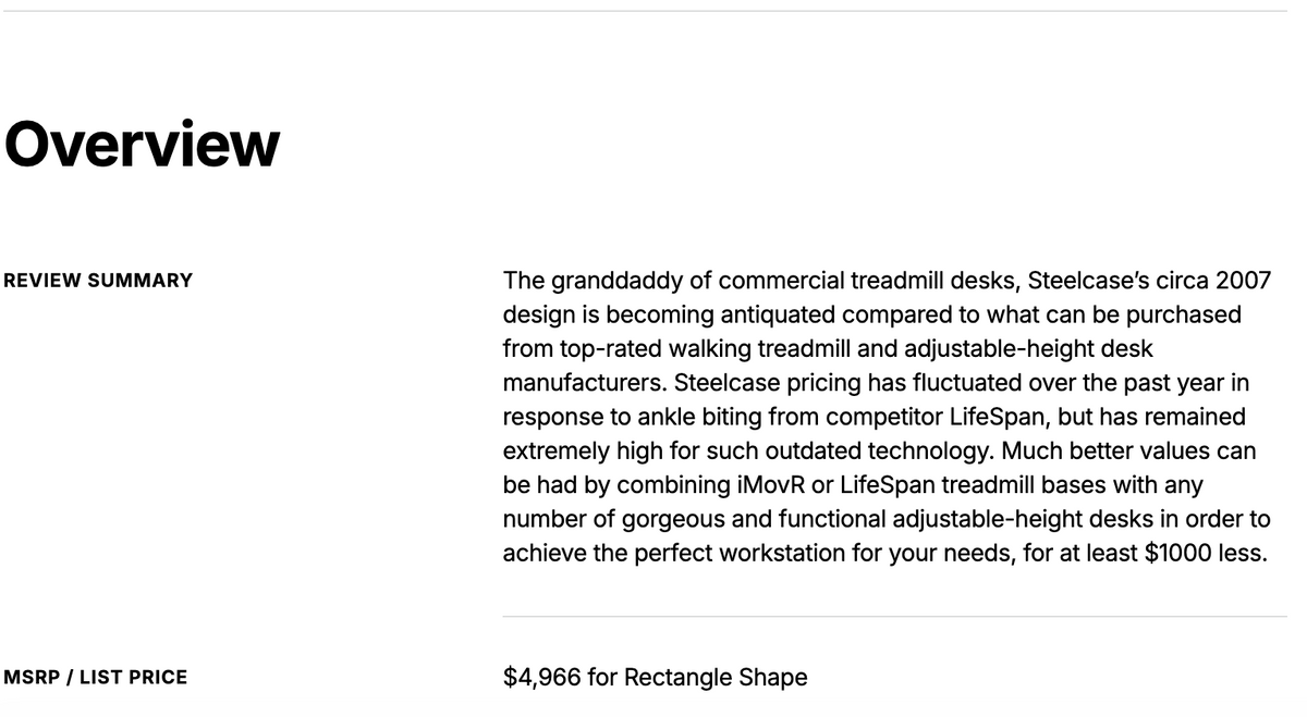 Steelcase WalkStation Electric Treadmill Sit-Stand Desk