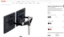 Load image into Gallery viewer, NEW IN BOX Knoll/Herman Miller Sapper Double Monitor Arm
