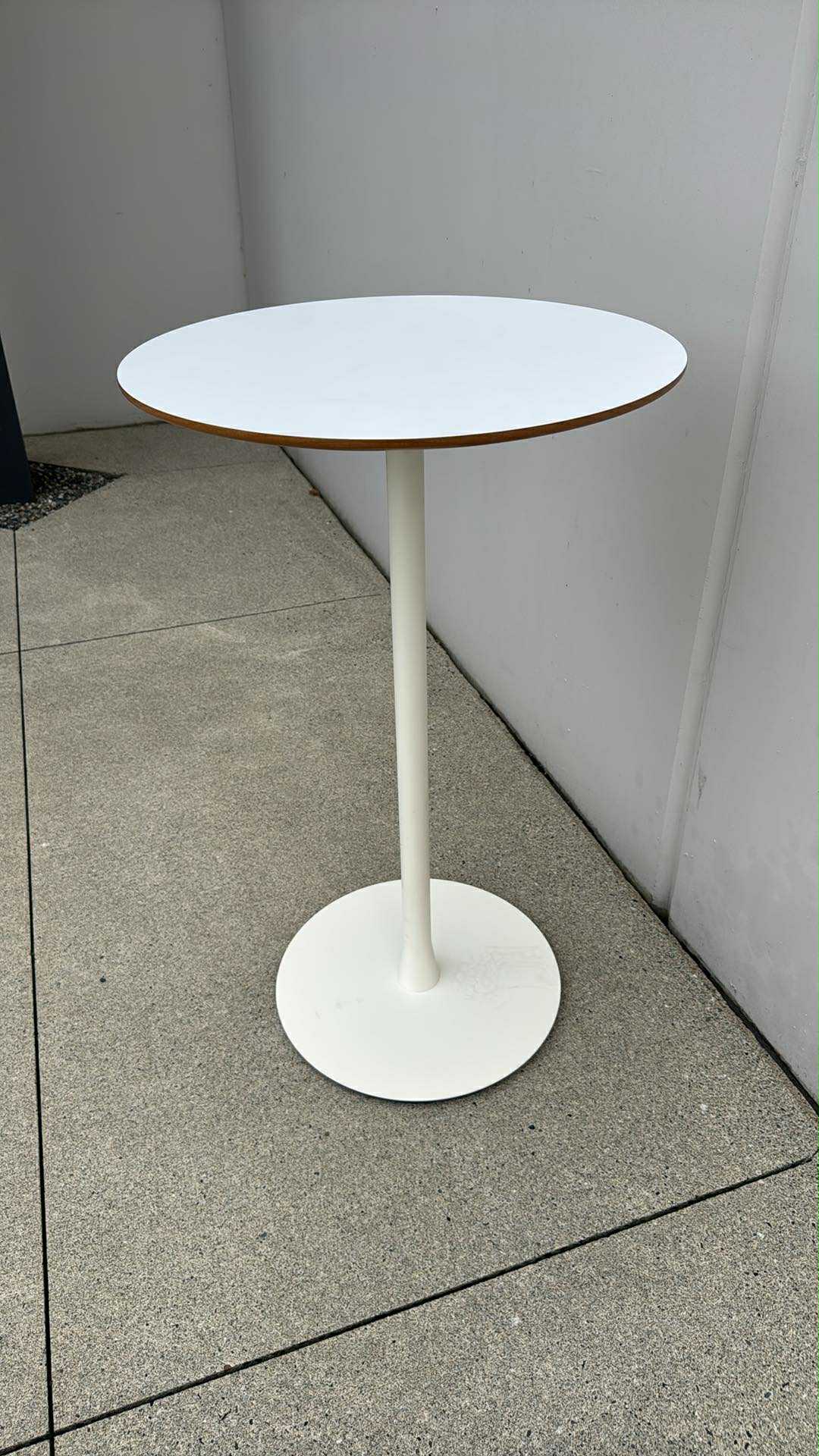 Standing/Bar Height Bistro Round Table (White Finish) - 24"