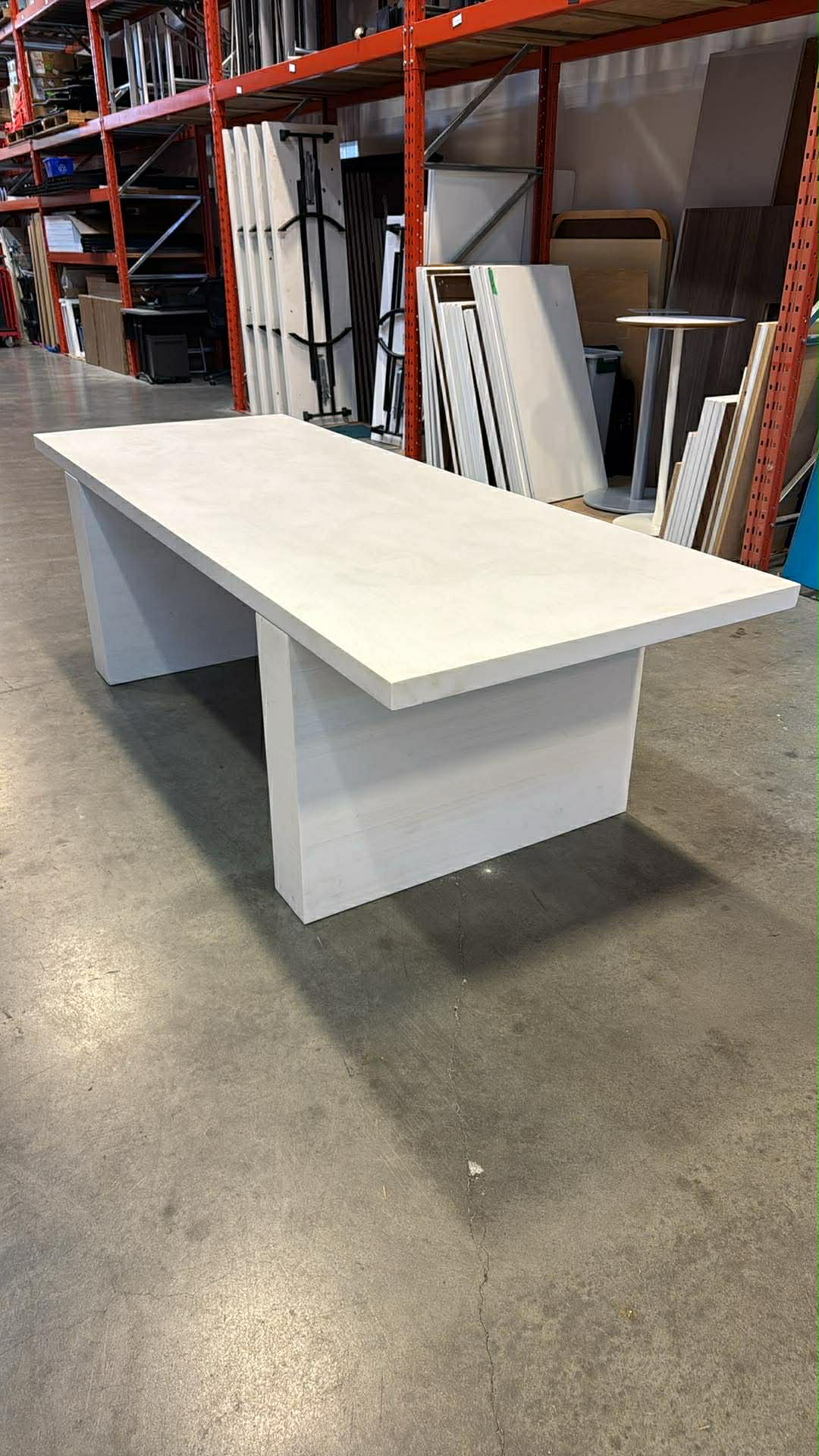 CB2 KM Resin Boardroom Table (White) - 100” x 38”