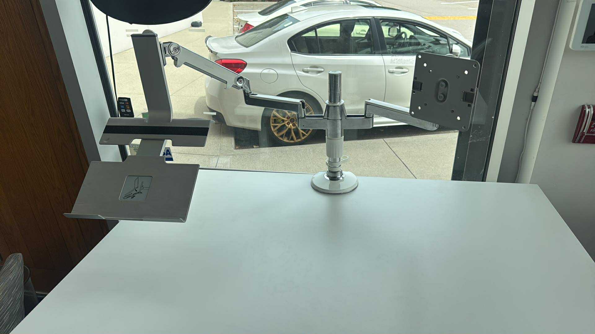Used Humanscale M2 Dual Monitor Arm with Laptop Mount
