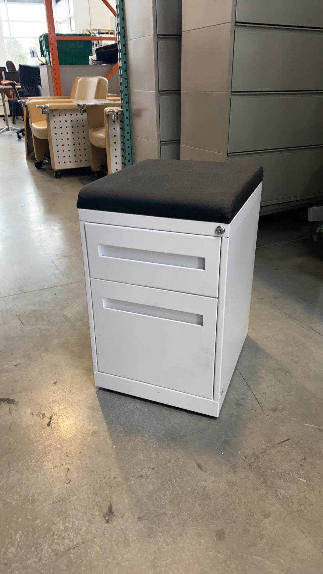 Used Teknion Mobile Storage Pedestal w/ Cushion