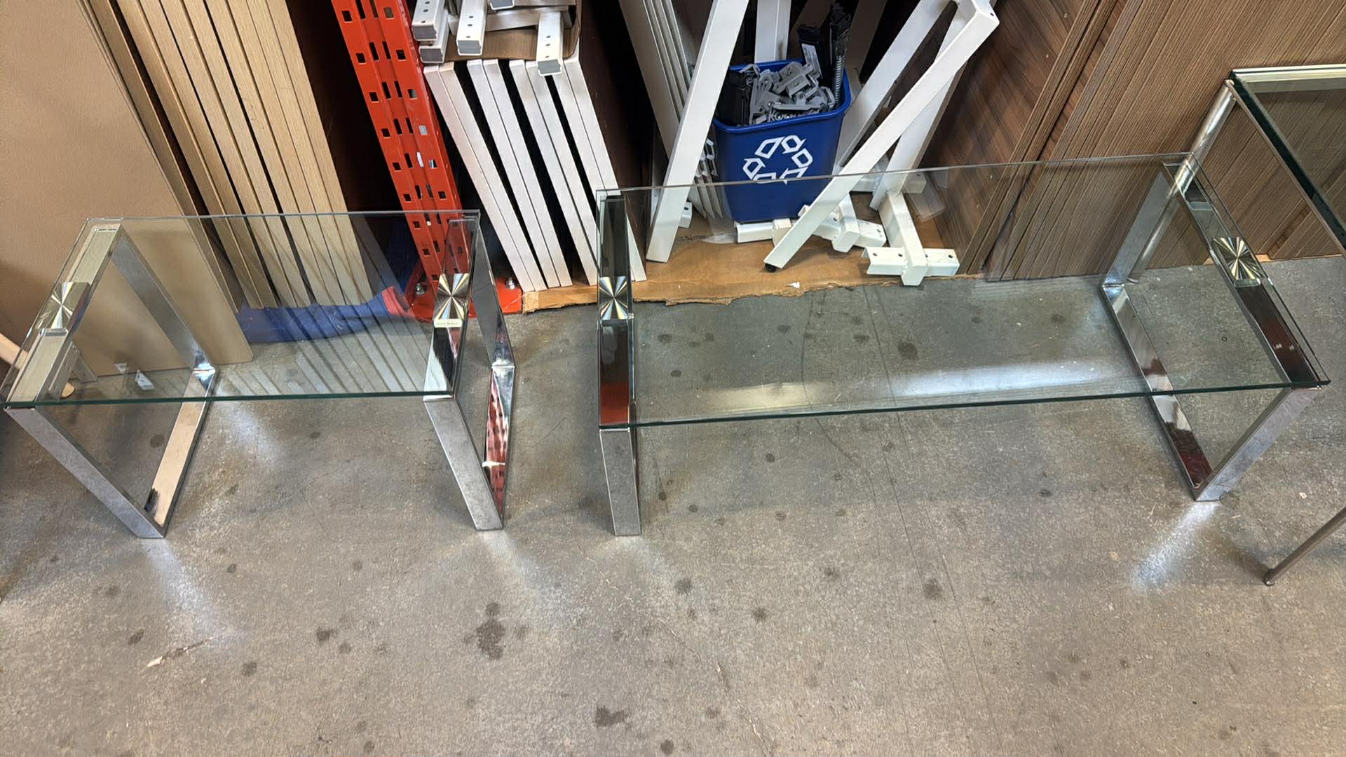 Modern Glass & Chrome Coffee Table - Various Sizes