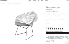 Load image into Gallery viewer, LIKE NEW - Knoll Bertoia Diamond Chairs – Chrome Wire w/ Seat Pads
