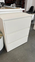 Load image into Gallery viewer, Used White 3 Drawer Herman Miller Lateral File Cabinets
