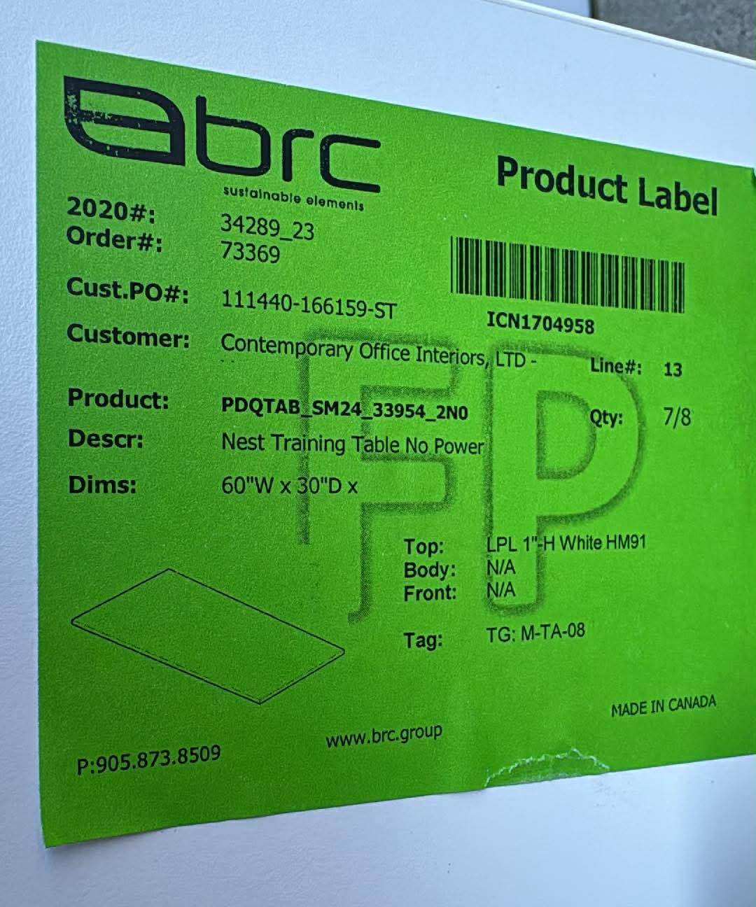 BRC Nest Flip-Top Training Table (White/Silver) – 60” x 30”