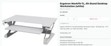 Load image into Gallery viewer, Used White Ergotron &quot;Workfit-TL&quot; Standing Desk Mount
