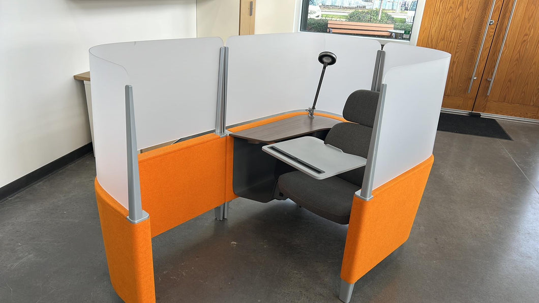 Used Orange Steelcase Brody Privacy Work Booth