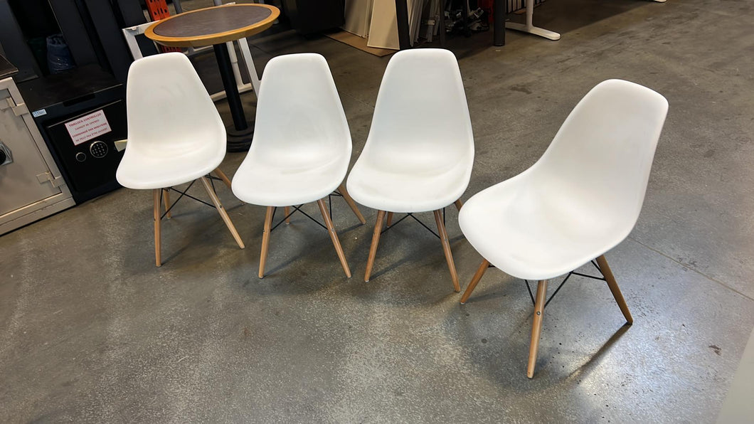Used White Structube Eiffel Chairs