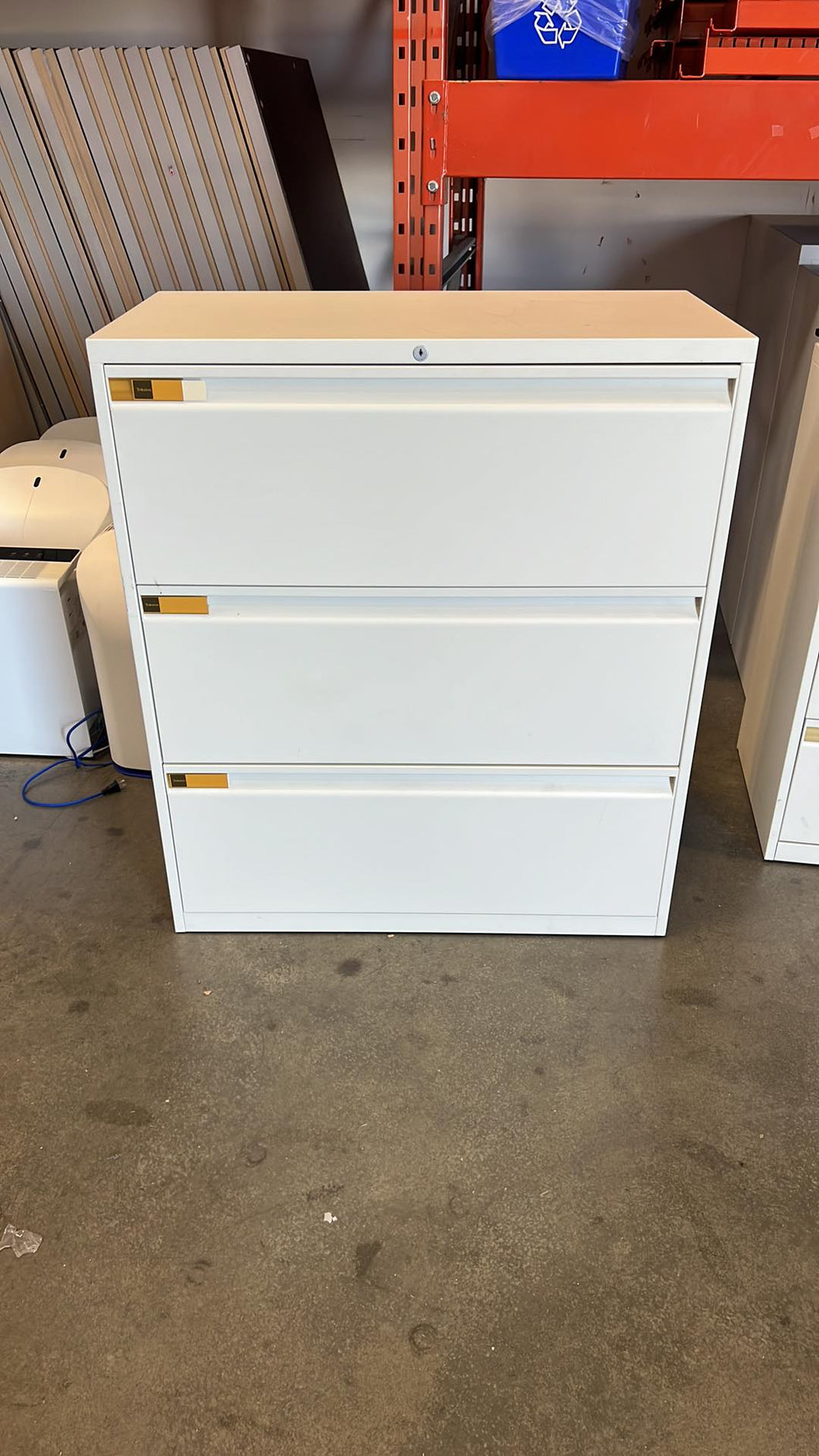 Used White 3 Drawer Teknion Lateral Cabinets