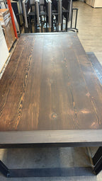 Custom Industrial Solid Wood Dining & Meeting Table Set