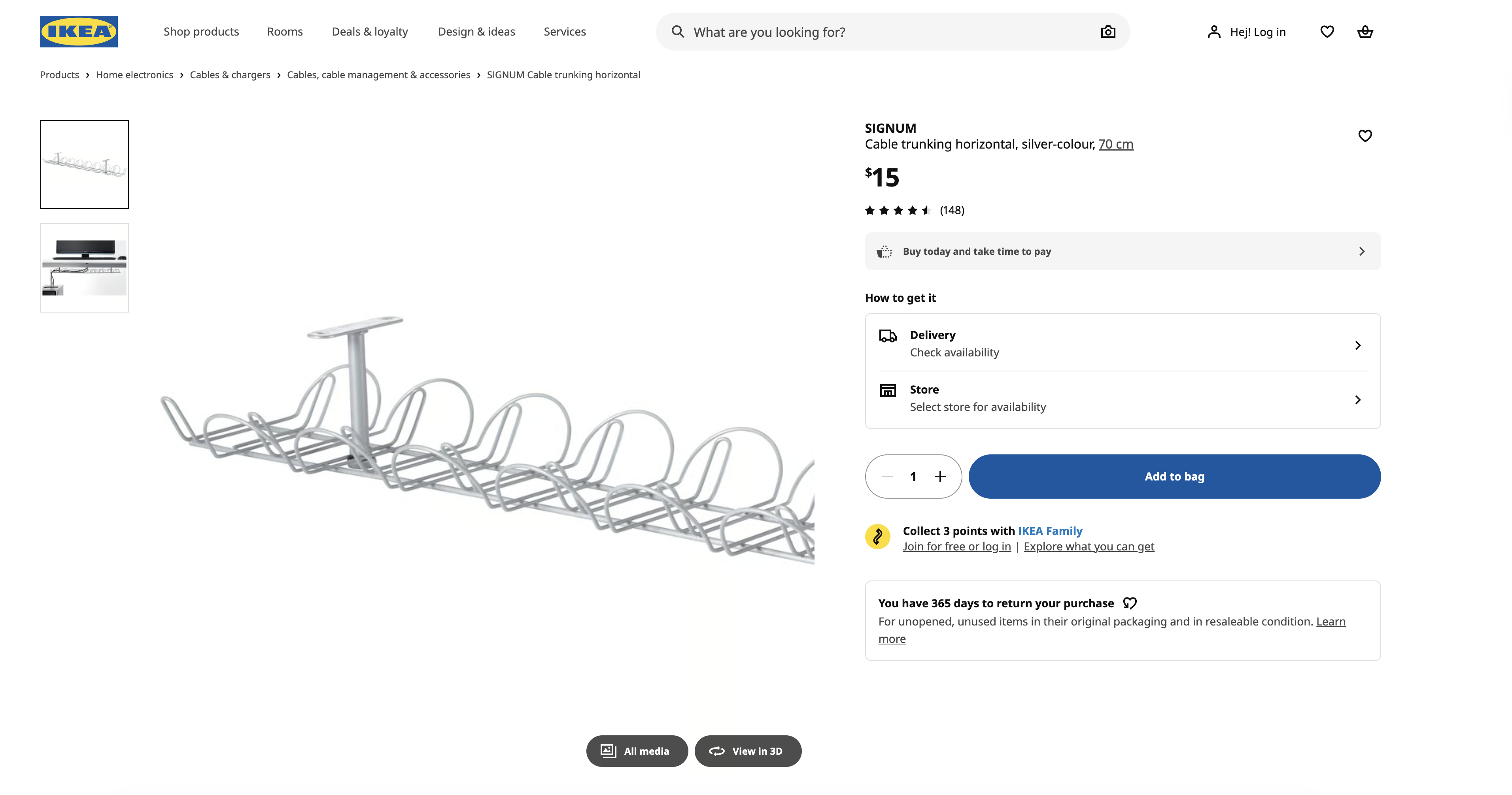 IKEA SIGNUM Under-Desk Cable Management Trays