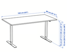 Load image into Gallery viewer, Used Ikea &quot;Trotten&quot; White Manual Sit-Stand Desks
