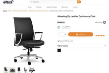 Load image into Gallery viewer, Used All-Seating &quot;Zip&quot; Leather Boardroom Chair
