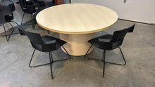 Load image into Gallery viewer, Used 60” Round Pedestal Meeting / Dining Table – Light Wood Finish

