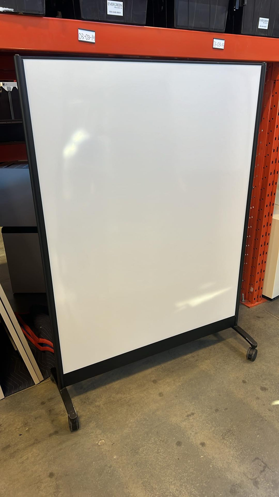 Used Steelcase Magnetic Double-Sided Rolling Whiteboard