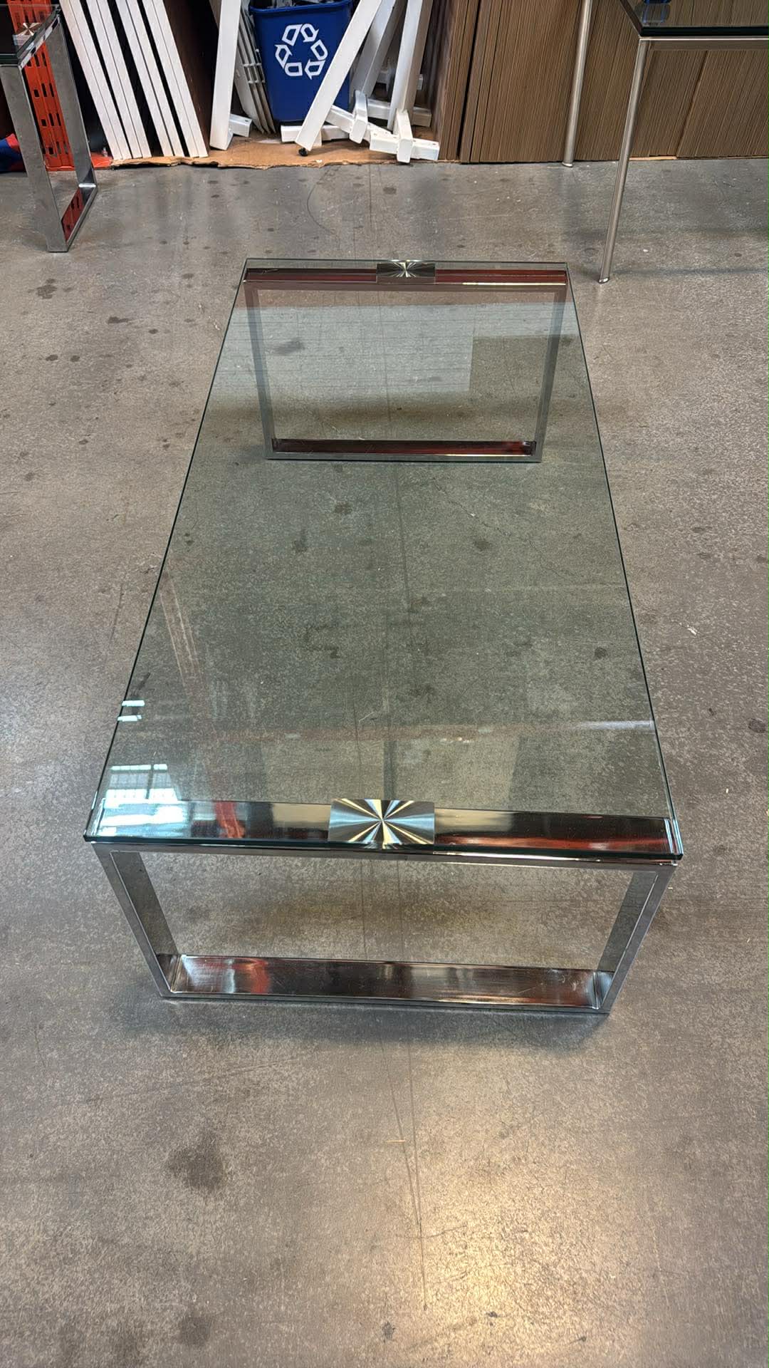 Modern Glass & Chrome Coffee Table - Various Sizes