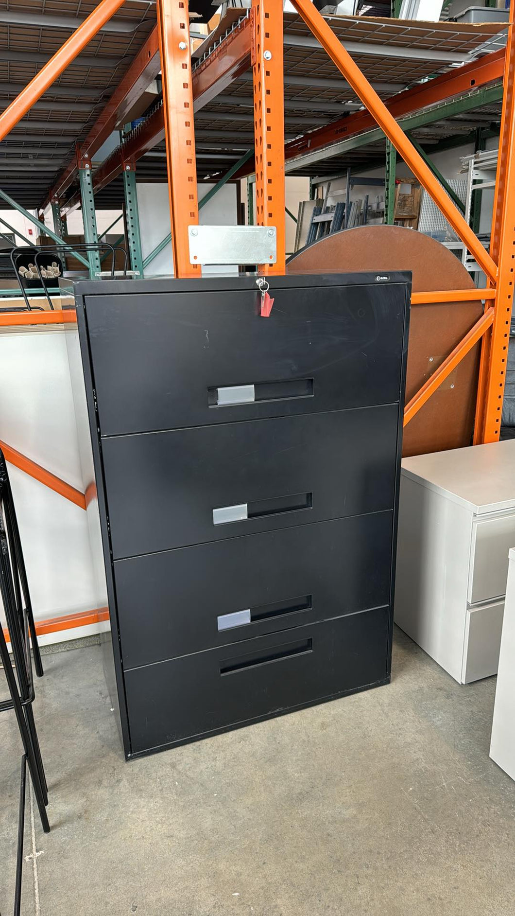 Used Global 4 Drawer Lateral File Cabinet