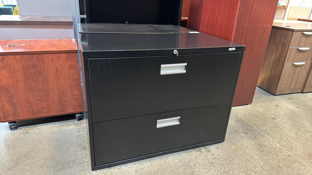 Used Black 2 Drawer Lateral Cabinet