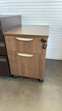 Load image into Gallery viewer, Used Wood Rolling Storage Pedestal w/ Key
