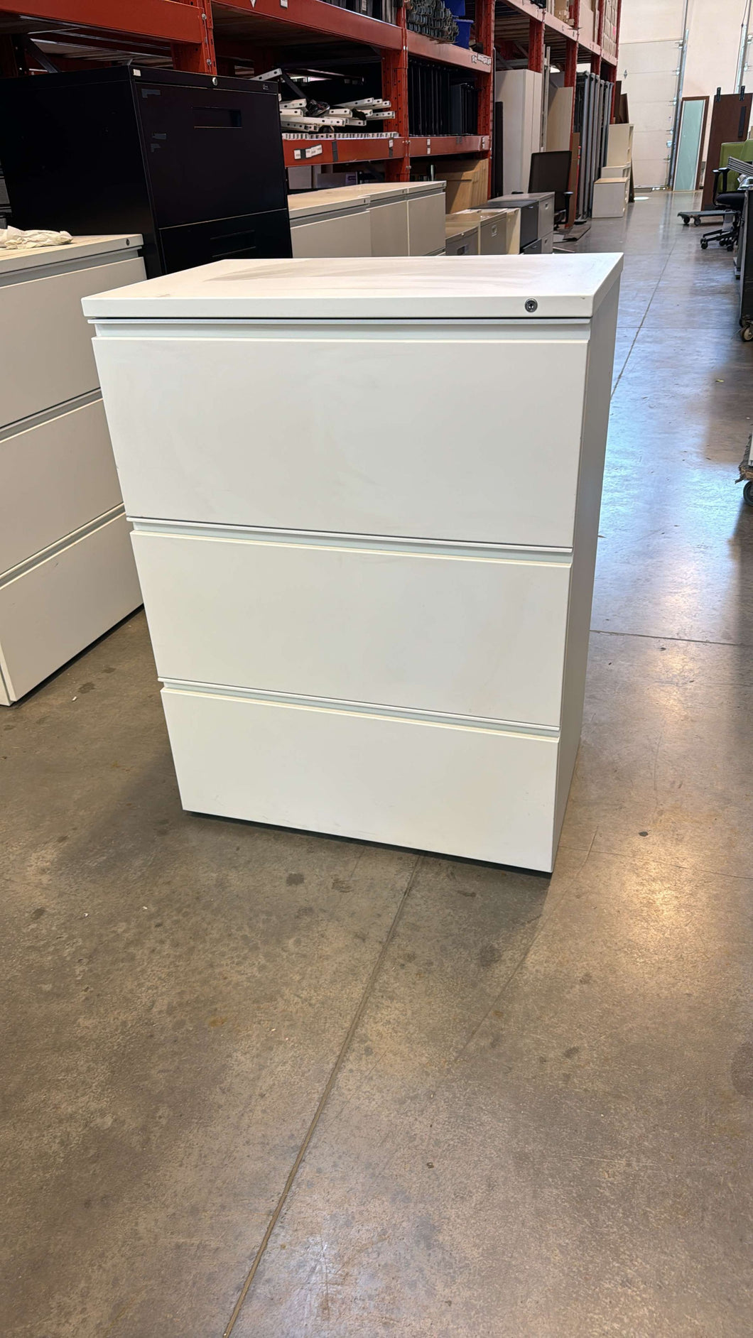 Used White 3 Drawer Herman Miller Lateral File Cabinets