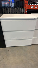 Load image into Gallery viewer, Used White 3 Drawer Herman Miller Lateral File Cabinets
