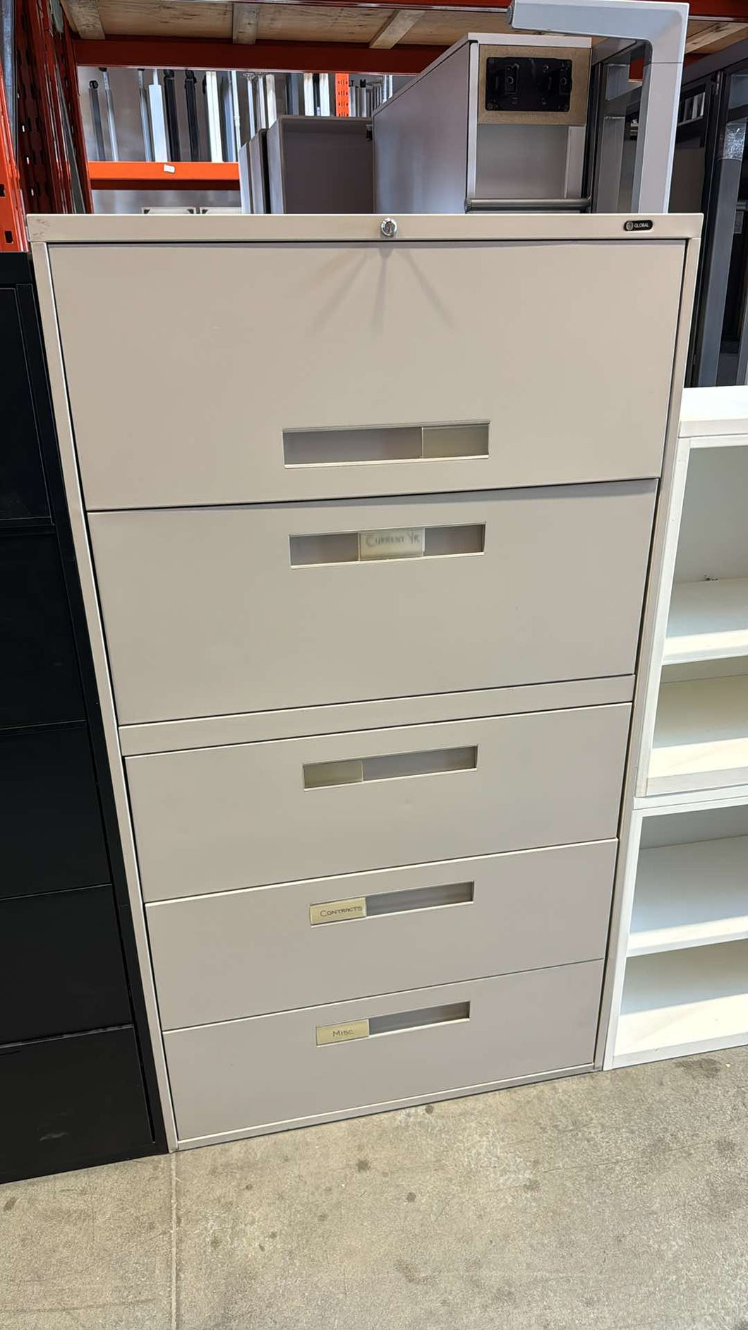 Used Global 5 Drawer Lateral File Cabinet