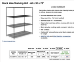 Heavy-Duty Uline Wire Shelving Unit on Locking Casters – 60”W x 30”D x 78”H