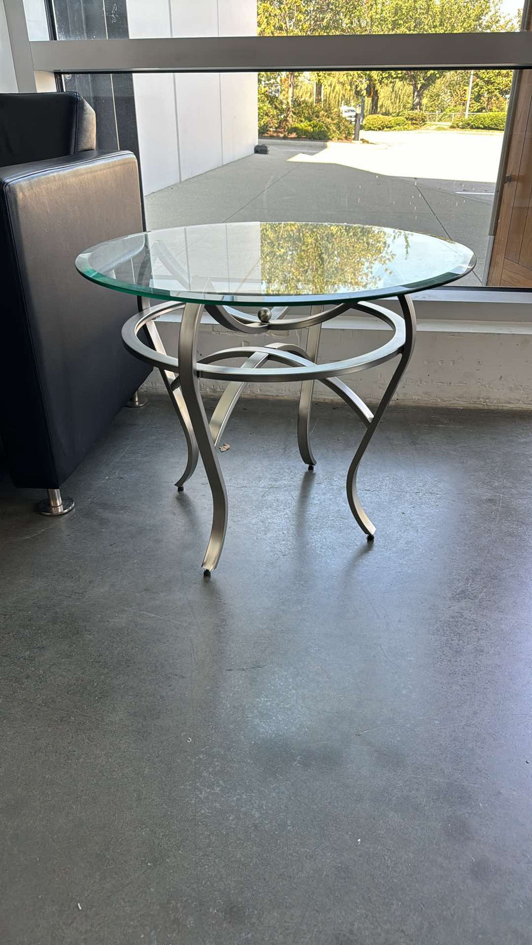 Used Glass Round Side Table